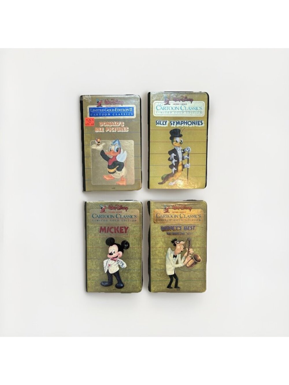 4 Disney Cartoon Classics Gold Edition VHS Tapes Mickey Donald Silly Symphonies